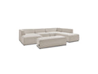 Megeve - Fixed Panoramic Sofa - With Footstool - Mottled Fabric - Left-Hand Corner