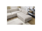 Megeve - Fixed Panoramic Sofa - With Footstool - Mottled Fabric - Left-Hand Corner