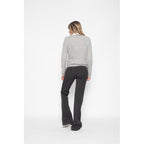 Perfect Cashmere - Cardigan Col Rond Slim Amy Gris Chine, 100% Cachemire, 2 Fils, Jersey - Femme