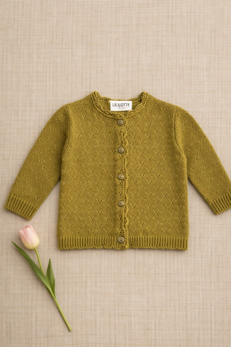 Victoire Cárdigan Tricot Oliva - Niño niña