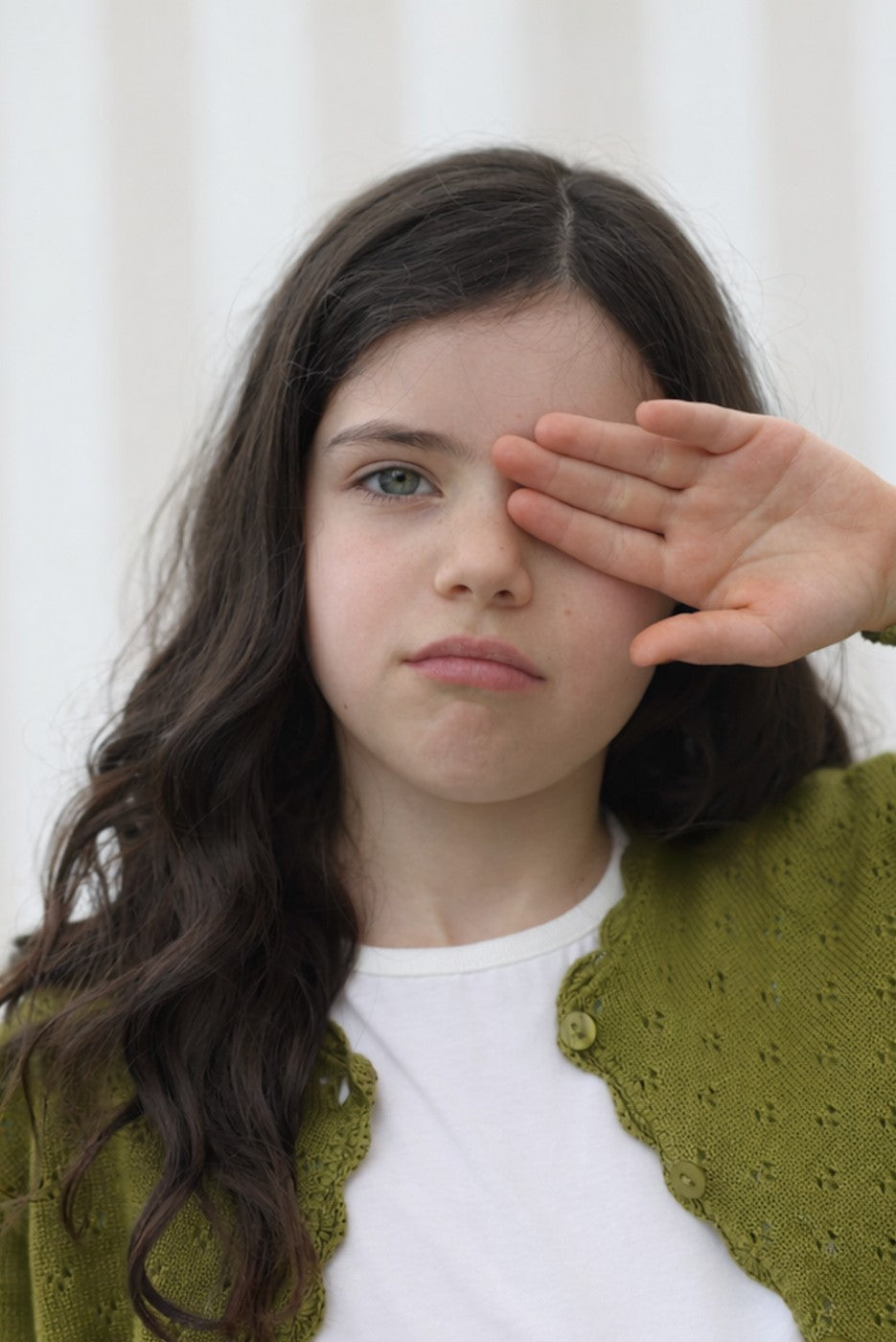 Victoire Cárdigan Tricot Oliva - Niño niña