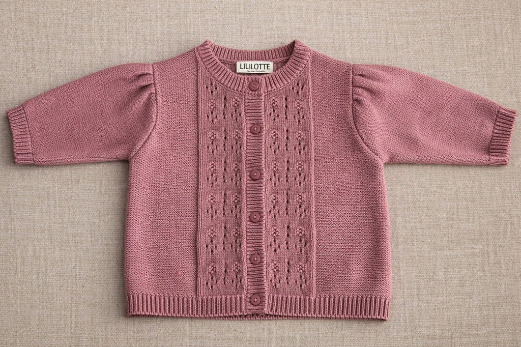 Vincianne Knitted Cardigan Old Pink - Baby Girl
