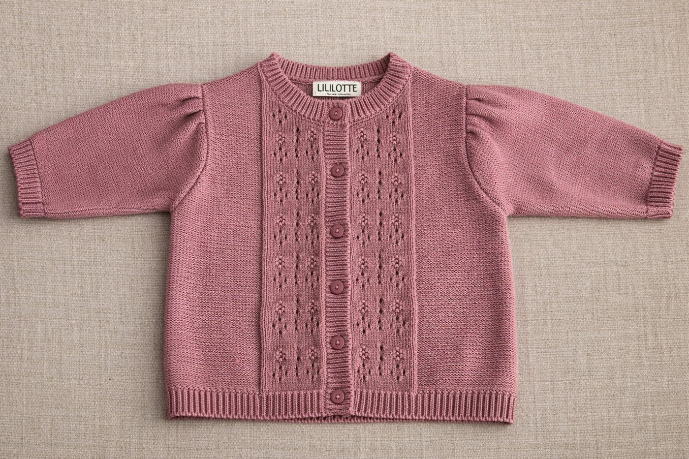 Vincianne Knitted Cardigan Old Pink - Baby Girl