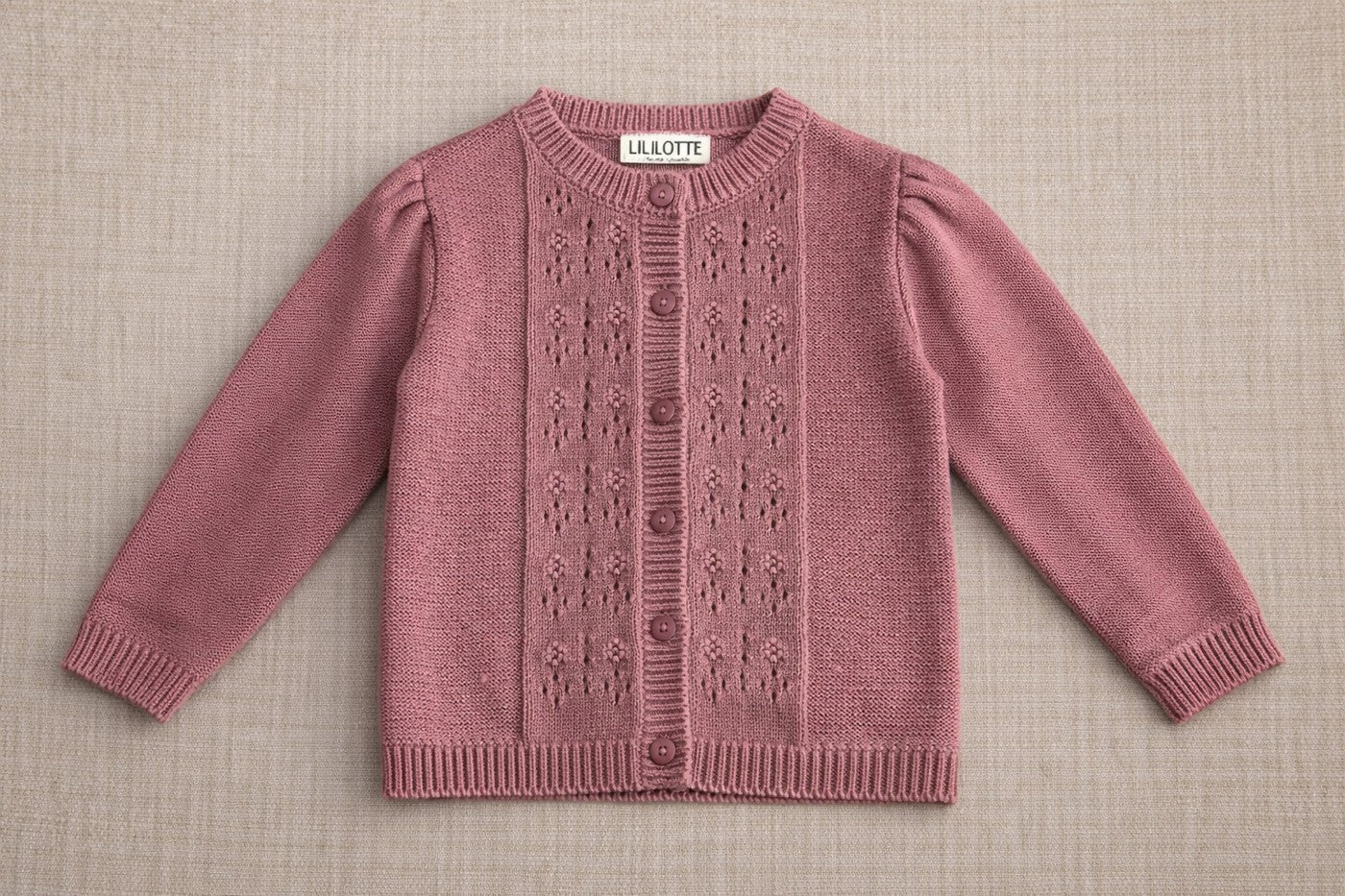 Vincianne Tricot Cardigan Old Pink - Child Girl