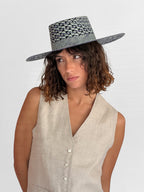 Sombrero de Paja Carlota - Azul Bebé/Azul Marino