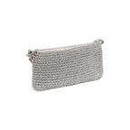 Elegant Catena antique silver clutch purse with intricate woven texture, perfect for evening outings and stylish occasions.