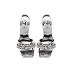 Catena Silver High-Heel Sandal featuring metallic chain embroidery and a stylish 90mm heel, handcrafted in Italy.