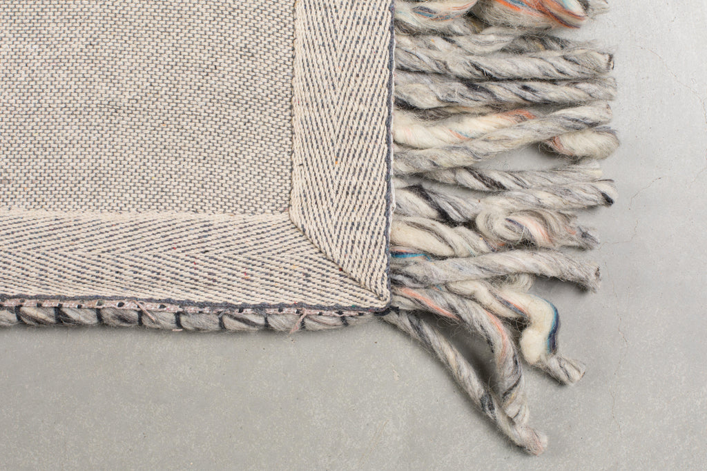 Frills - Rectangular Rug - Wool - Grey/Blue