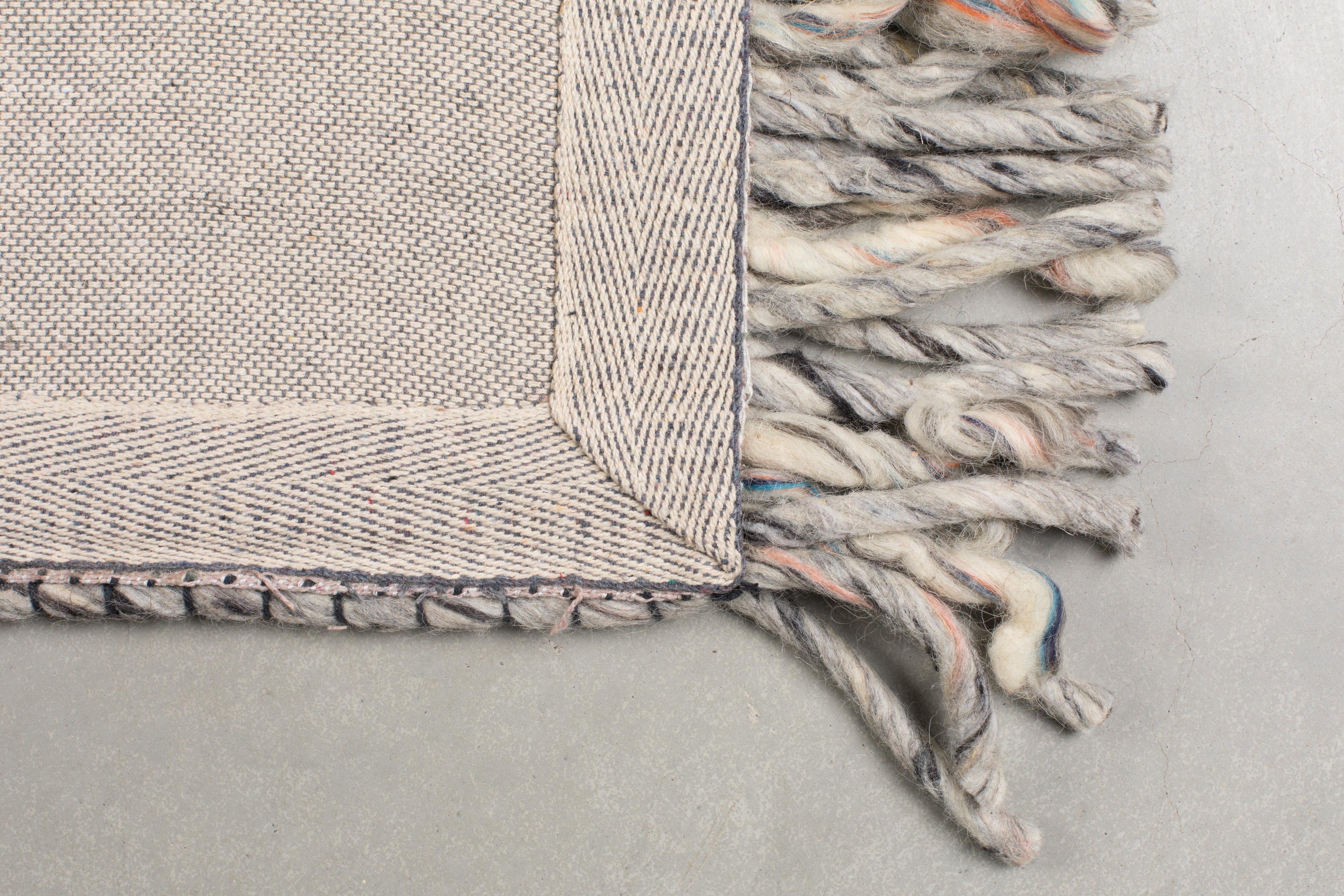 Frills - Rectangular Rug - Wool - Grey/Blue