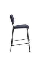 Benson 64,5 cm - Juego de 2 taburetes de bar y mostrador - Tela - Azul oscuro