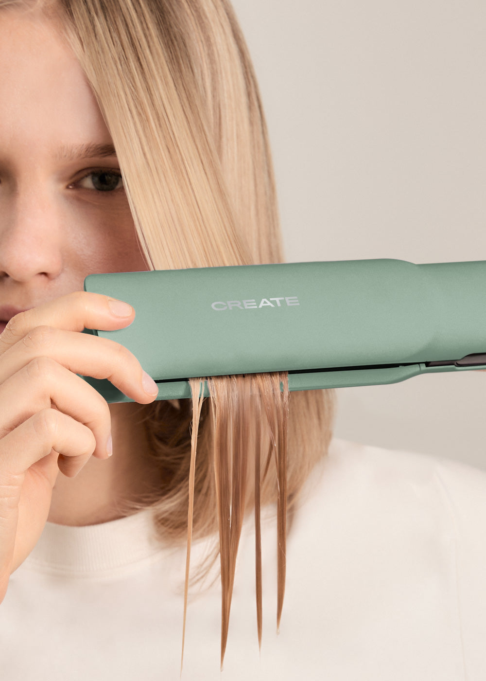 Ceramic Air Styler Dual - Plancha-Secador Iónico 2 En 1 Para Cabello Húmedo O Seco Con Revestimiento De Cerámica - Salvia