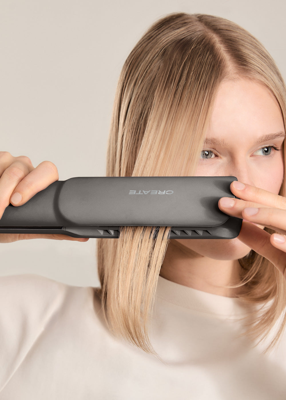 Ceramic Air Styler Dual - Alisador-secador iónico 2 en 1 para cabello húmedo o seco con revestimiento de cerámica - Grafito