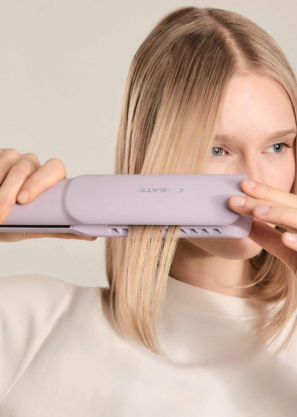 Ceramic Air Styler Dual - Plancha-Secador Iónico 2 en 1 para Pelo Húmedo o Seco con Revestimiento de Cerámica - Lavanda