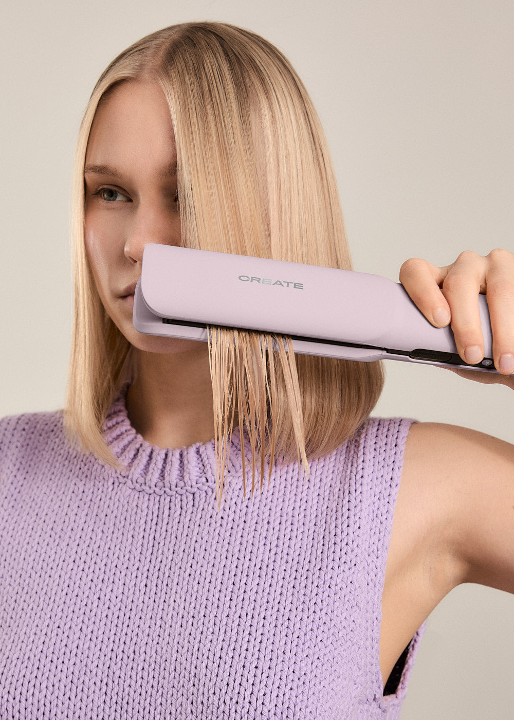 Ceramic Air Styler Dual - Plancha-Secador Iónico 2 en 1 para Pelo Húmedo o Seco con Revestimiento de Cerámica - Lavanda
