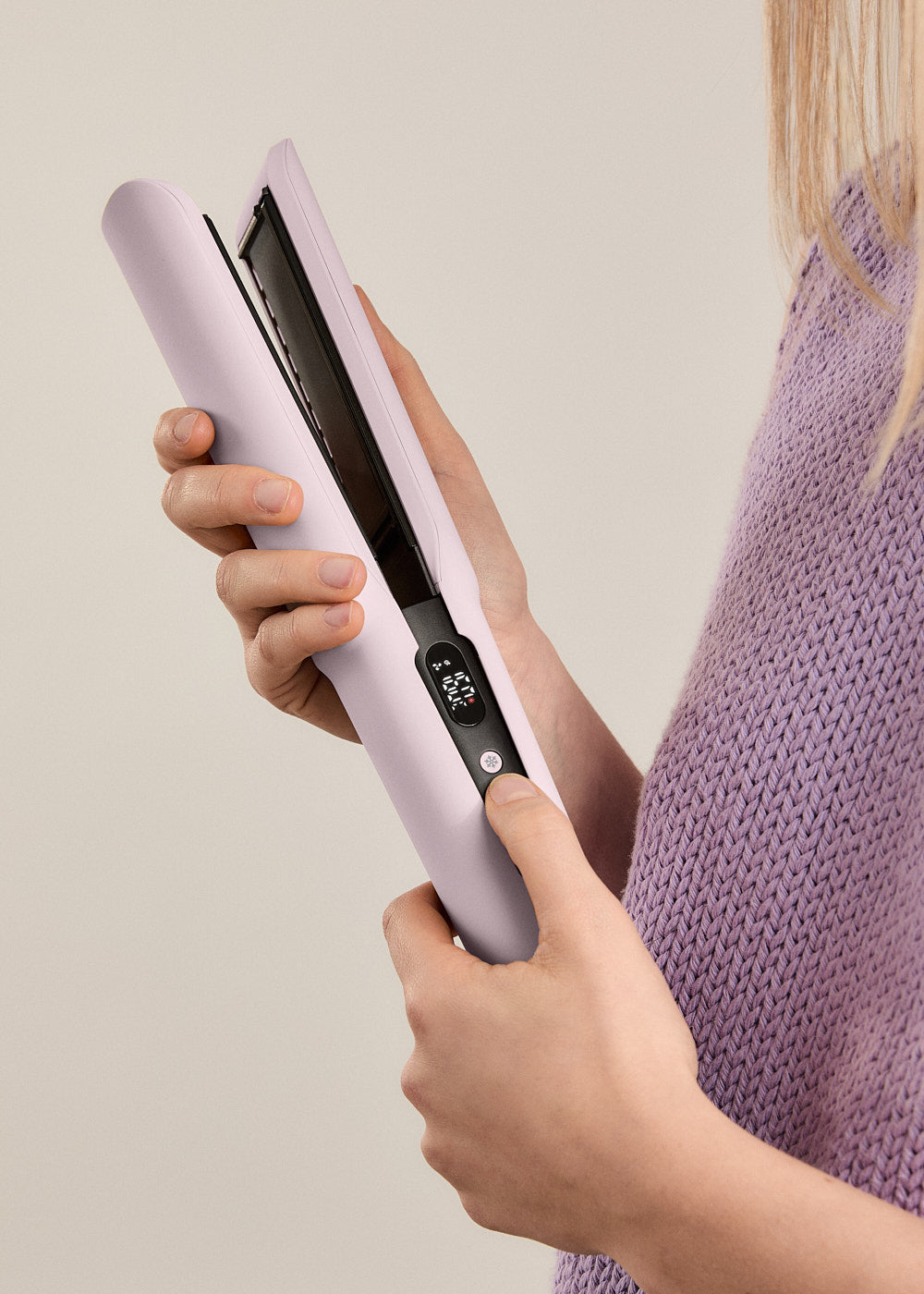 Ceramic Air Styler Dual - Plancha-Secador Iónico 2 en 1 para Pelo Húmedo o Seco con Revestimiento de Cerámica - Lavanda