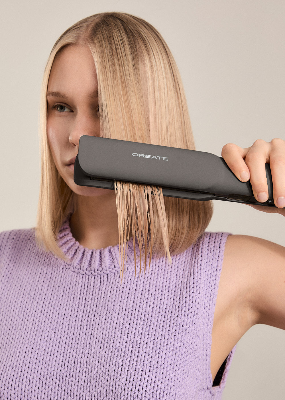 Ceramic Air Styler Dual - Alisador-secador iónico 2 en 1 para cabello húmedo o seco con revestimiento de cerámica - Grafito