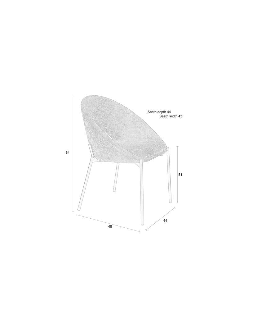 Dando - Chaise De Salle À Manger - Polyester - Vieux Rose