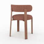 Aura - Lot De 2 Chaises En Tissu Texturé Brun Canelle, Pieds En Métal