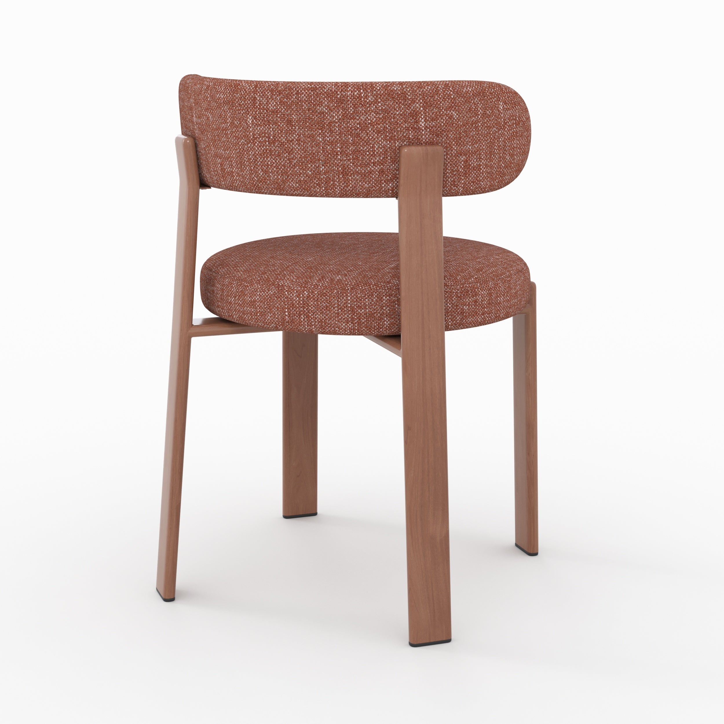 Aura - Lot De 2 Chaises En Tissu Texturé Brun Canelle, Pieds En Métal