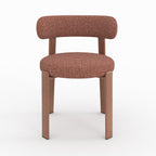 Aura - Lot De 2 Chaises En Tissu Texturé Brun Canelle, Pieds En Métal
