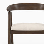 Hawa - Chair In Dark Rubberwood And Cream Bouclé Fabric