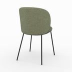 Bulle - Lot De 2 Chaises En Tissu Vert Kaki, Pieds Métal Noir
