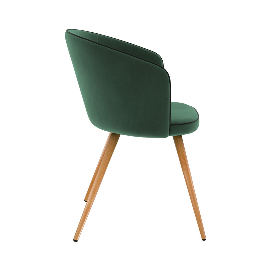 Chiara - Juego de 2 sillas de terciopelo verde