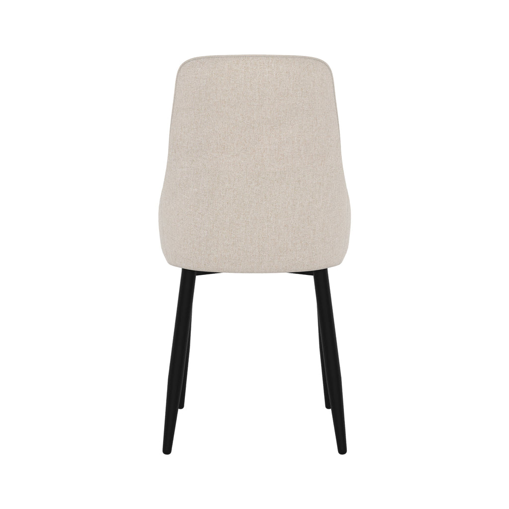 Pipo - Set of 2 Chairs in Beige Fabric and Metal Legs