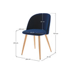 Cozy - Lot De 2 Chaises En Velours Bleu Foncé Et Pieds En Métal
