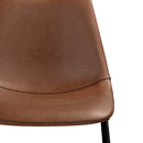 Gaspard - Lot De 2 Chaises En Cuir Synthétique Marron