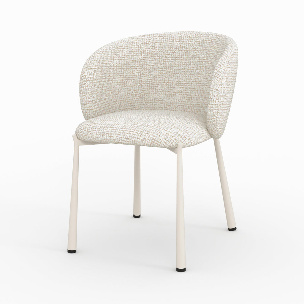 Danaë - Silla de tela texturizada color crudo jaspeado