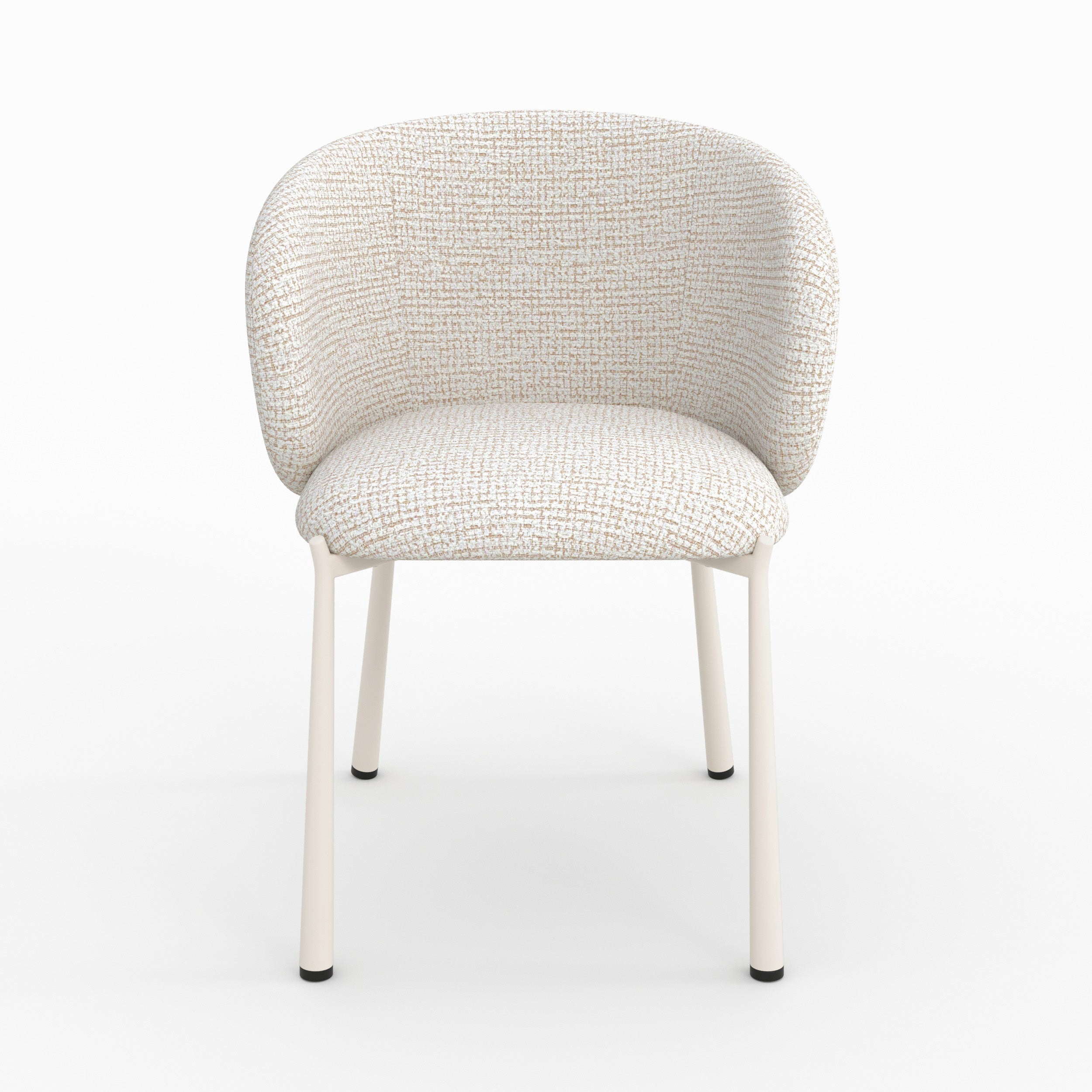 Danaë - Silla de tela texturizada color crudo jaspeado