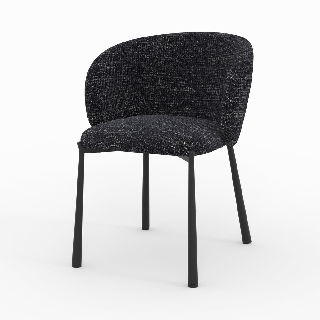 Danaë - Black Textured Fabric Chair