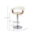 Harold - Adjustable And Swivel Bar Chair In White Synthetic Leather