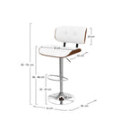 Melchior - Chaise De Bar Réglable En Pu Blanc