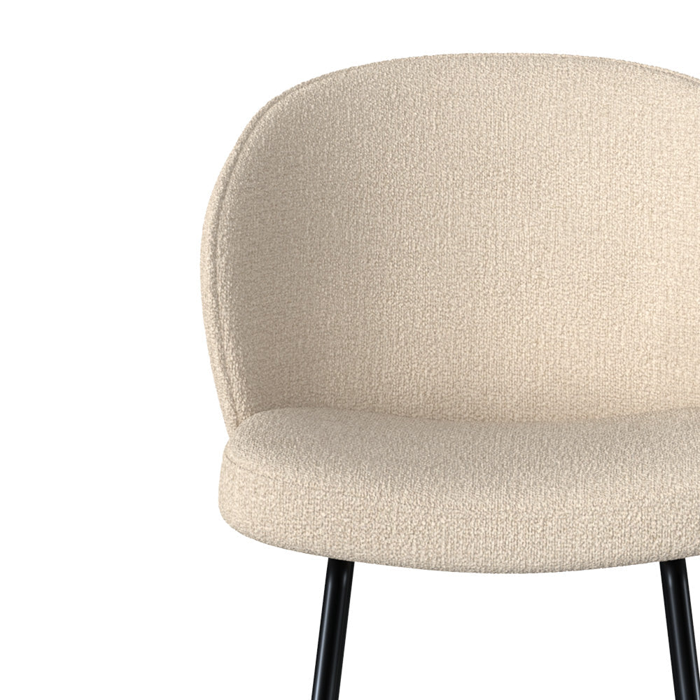 Groom - Lot De 2 Chaises Pour Îlot Central En Tissu Bouclé Beige