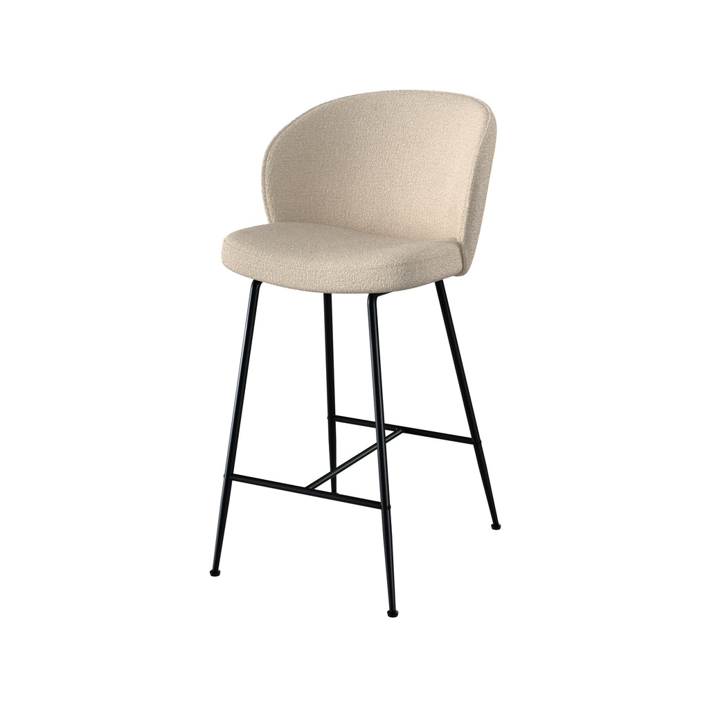 Groom - Lot De 2 Chaises Pour Îlot Central En Tissu Bouclé Beige