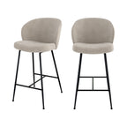 Groom - Lot De 2 Chaises Pour Îlot Central En Tissu Bouclé Beige