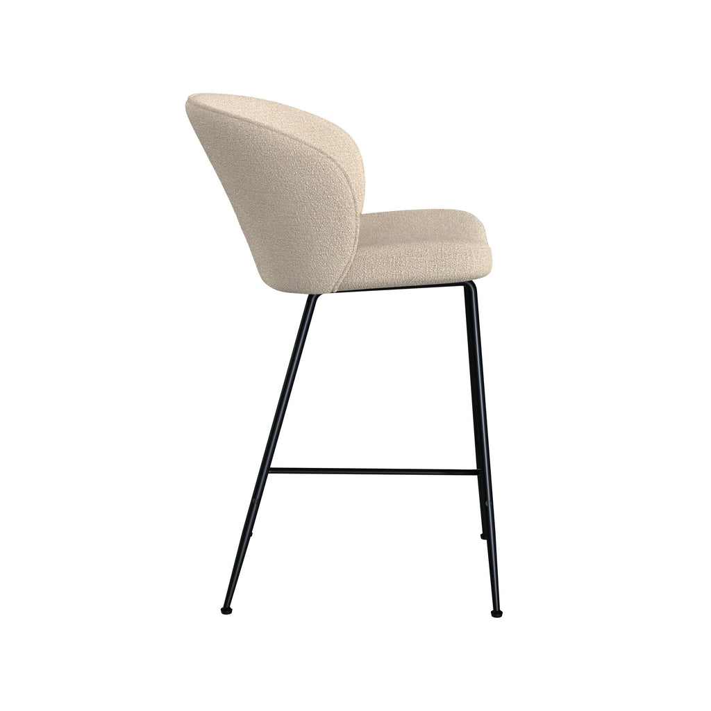 Groom - Lot De 2 Chaises Pour Îlot Central En Tissu Bouclé Beige