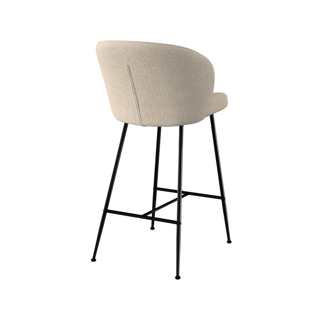 Groom - Lot De 2 Chaises Pour Îlot Central En Tissu Bouclé Beige