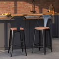 Charly - Set of 2 Black and Brown Central Island Chairs