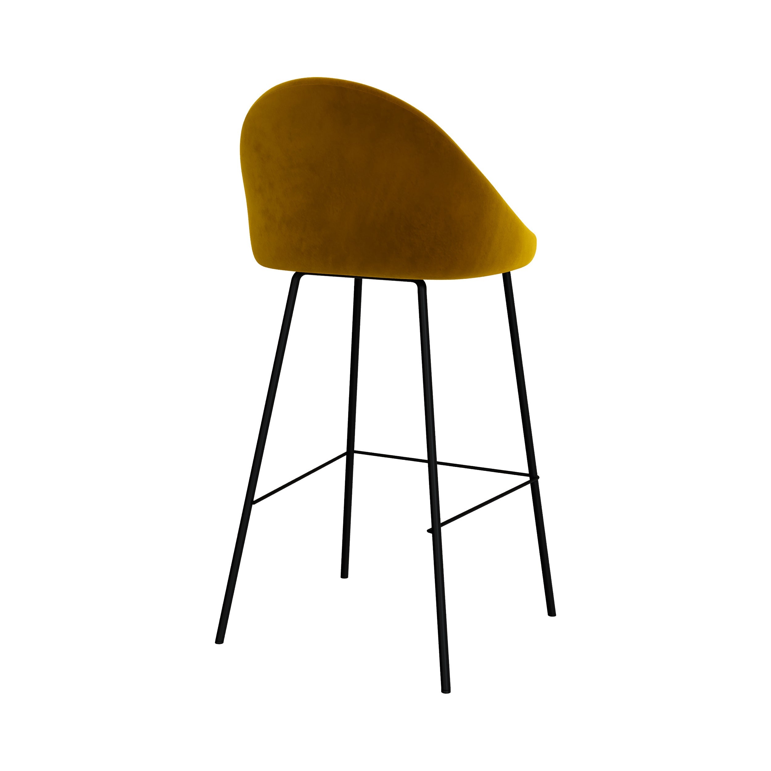 Misty - Juego de 2 sillas de bar de terciopelo amarillo