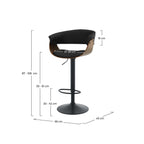 Basile - Chaise De Bar Réglable Et Pivotante En Cuir Synthétique Noir