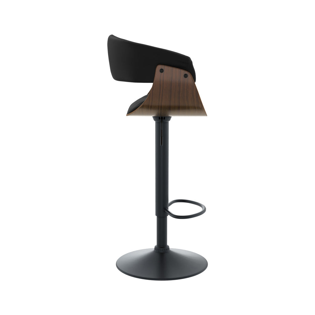 Basile - Chaise De Bar Réglable Et Pivotante En Cuir Synthétique Noir