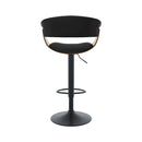 Basile black bar chair with armrests 59/81 cm
