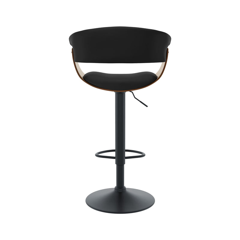 Basile black bar chair with armrests 59/81 cm