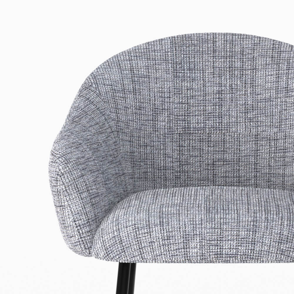 Socky - Silla de bar en tela gris jaspeado