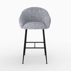 Socky - Silla de bar en tela gris jaspeado