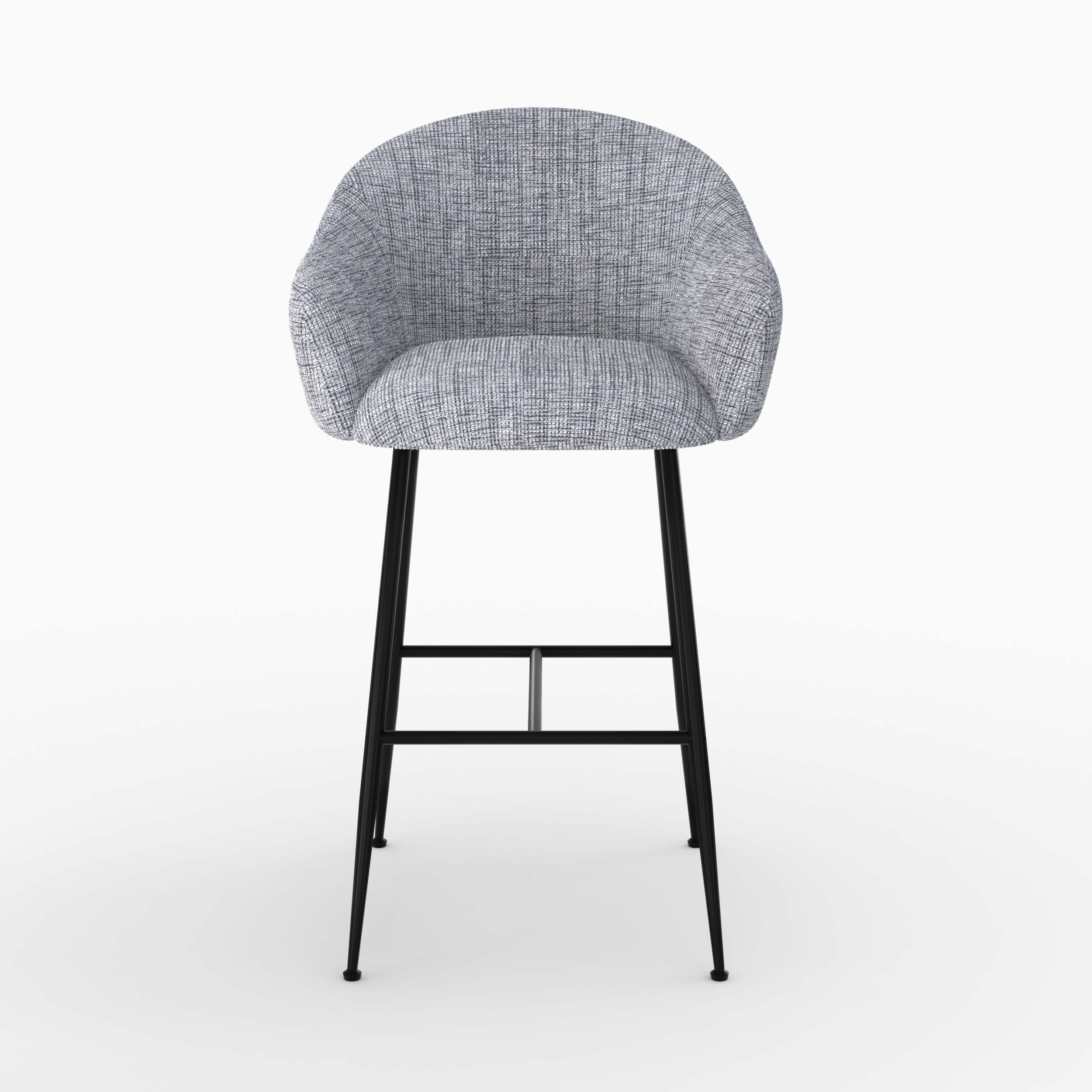 Socky - Silla de bar en tela gris jaspeado