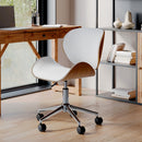 Baudoin - Chaise De Bureau Pivotante En Cuir Synthétique Blanc